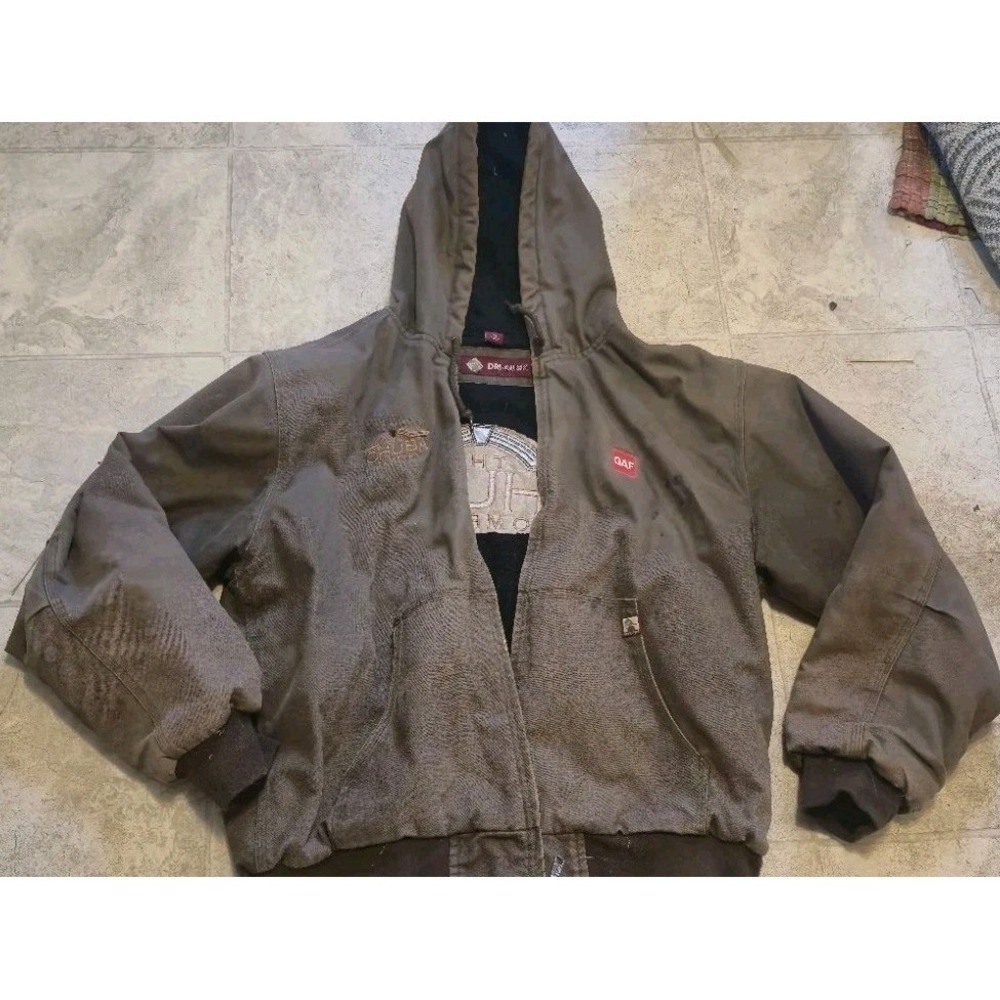 Dri Duck Insulated Hooded Work Jacket XL Brown Canvas Chuba Company